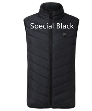 Opvarmet vest i Special Black med indbyggede varmezoner til ekstra varme i vintermånederne.